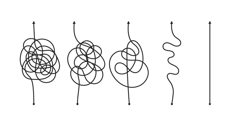 Chaos simplifying problem solving and business vector image