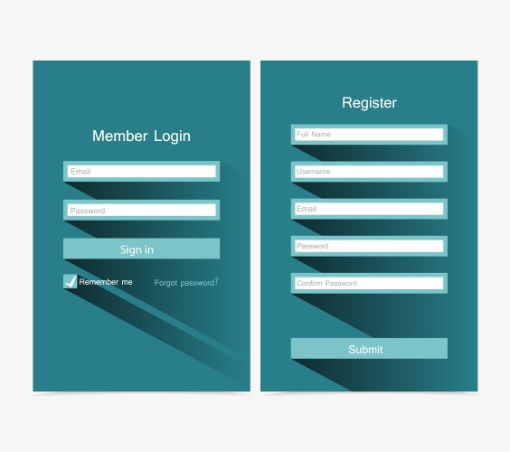 Login page template in line style Royalty Free Vector Image