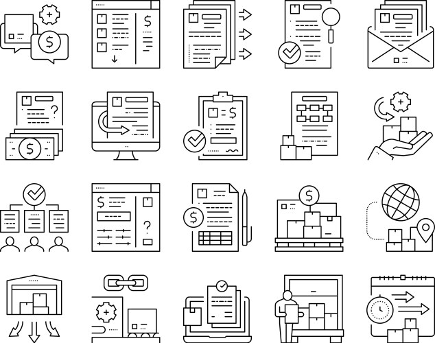 Procurement Icon Set – Royalty-Free Vector | VectorStock