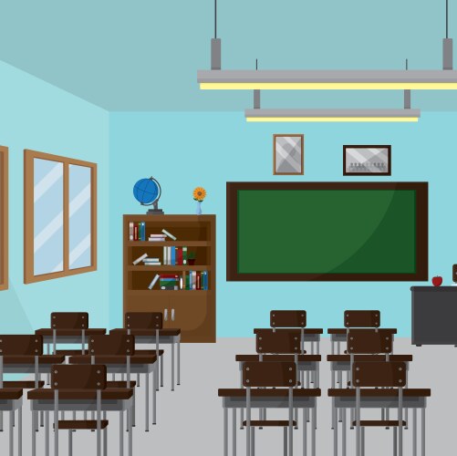 Colorful classroom board with lesson plan notes Vector Image
