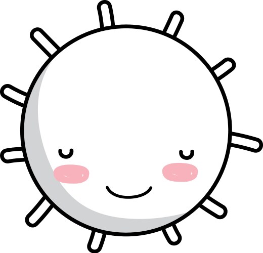 Sun smiling drawing cartoon Vector Image