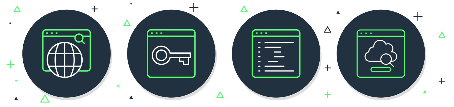 Set line secure your site with https ssl browser vektorbild