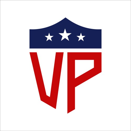Patriotic vp logo design letter Vector Image