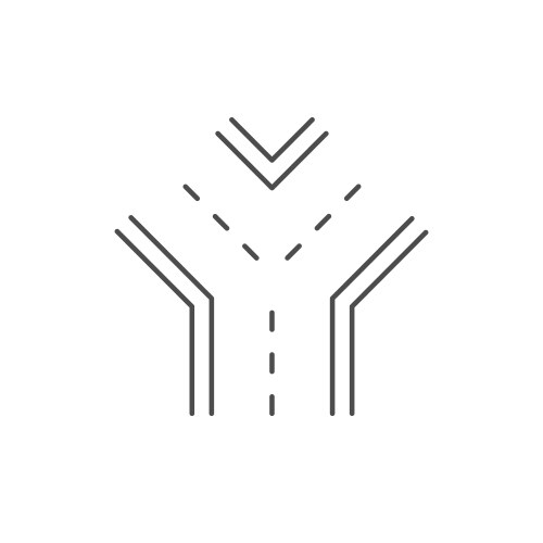 Road fork line outline icon vector image