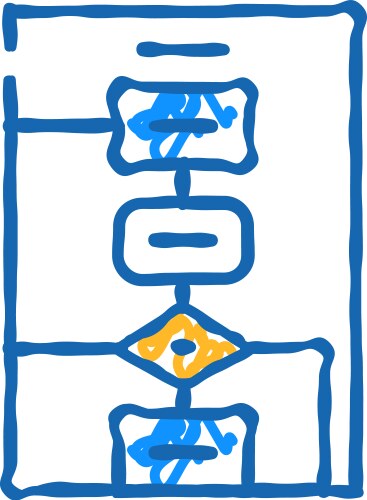 Algorithm software data science icon doodle vektorbild