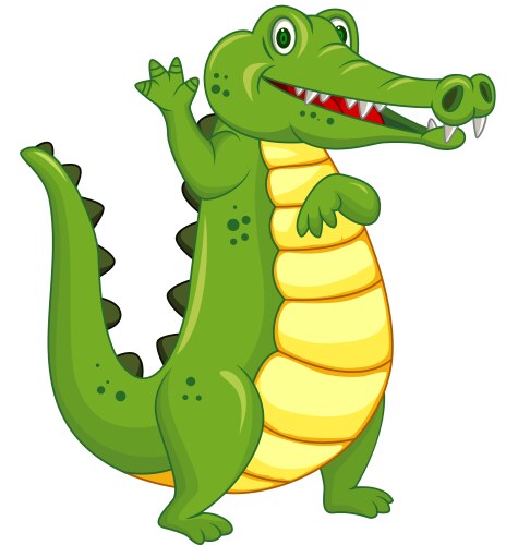 Border template design with cute crocodile Vector Image