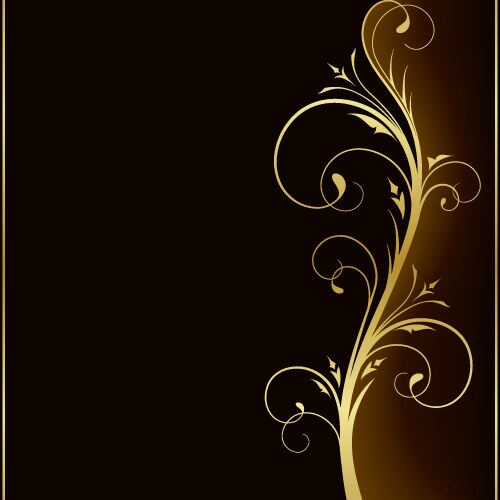 Floral gold frame Royalty Free Vector Image - VectorStock
