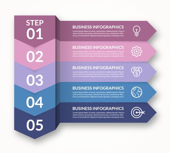Arrow infographic template Royalty Free Vector Image
