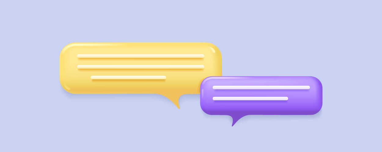 3d chat bubble icons vector image