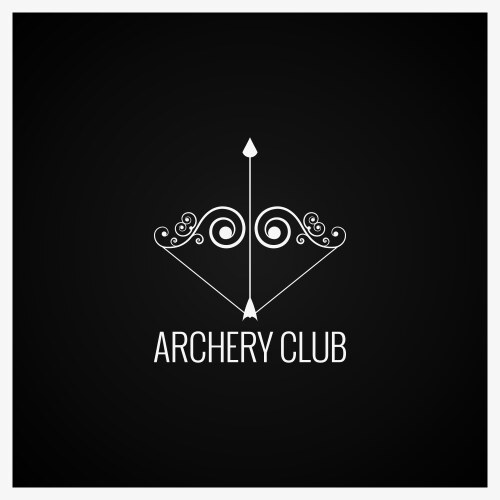 archery bow and arrow logo design background vector image