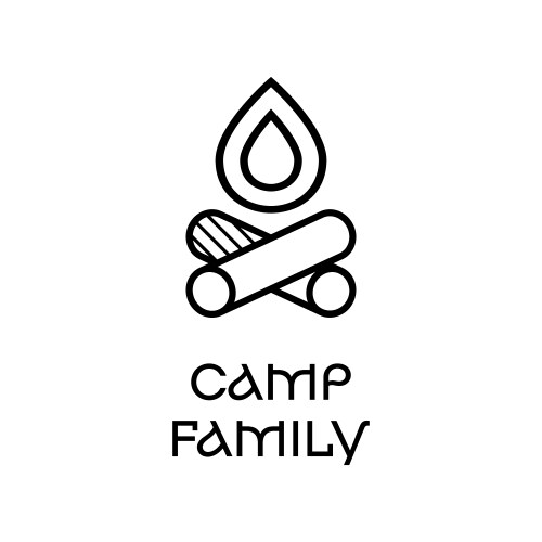 Campfire Emblem - Text & Flame Vector Image