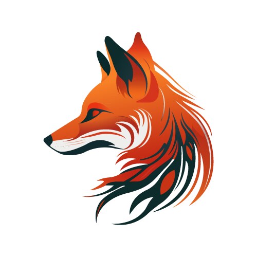 Fox logo design creative head Royalty Free Vector Image