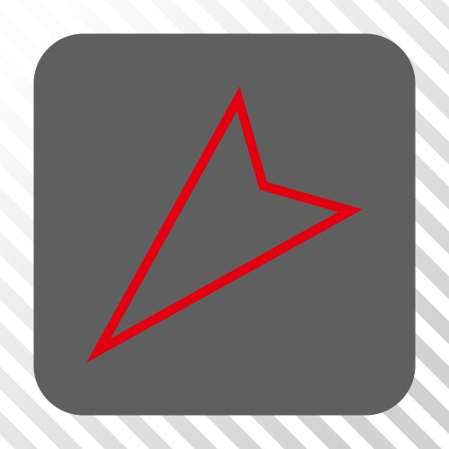 Pointer left down rounded square button vector image
