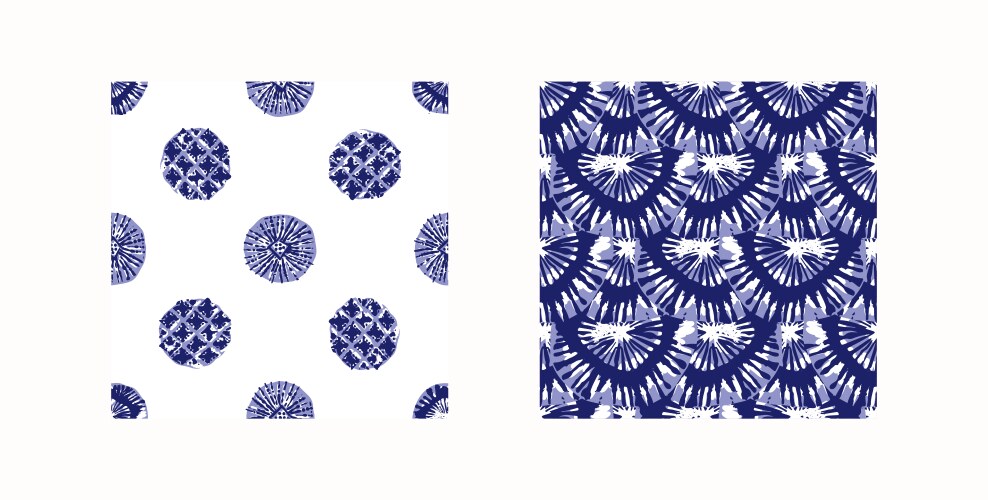 Indigo blue japanese block print effect pattern Vector Image
