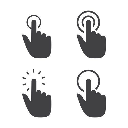 Pointer or click icon set isolated flat design vektorbild