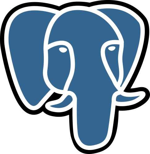 postgresql logo emblem of free and open-source re vector image