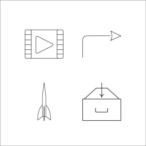 Web simple linear icon setsimple outline icons vector image