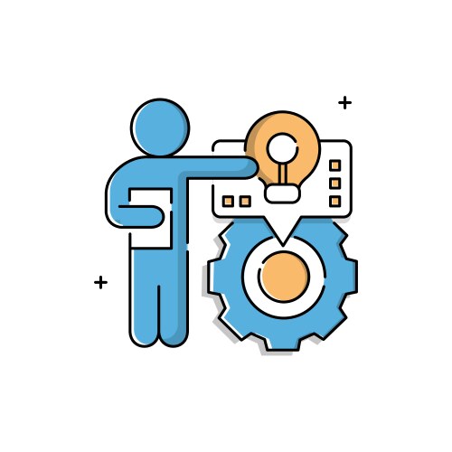 Data-oriented strategy data driven icon design vector image
