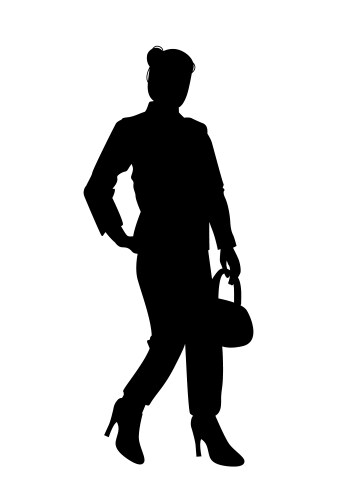 Silhouette of stylish woman walking Vector Image