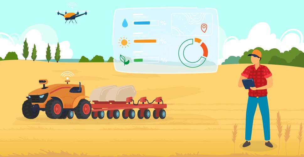 Agriculture farming cartoon vector image