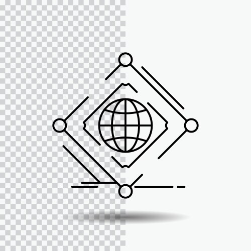 Complex global internet net web line icon vector image