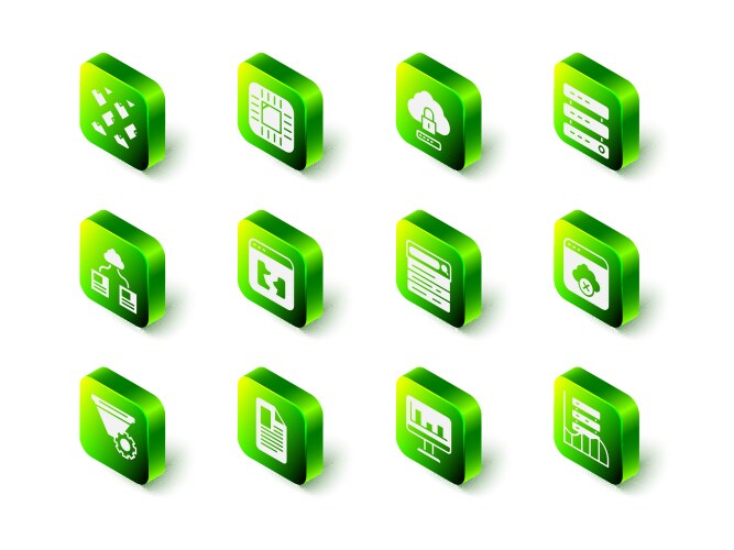 Set processor with cpu cloud computing lock vector image