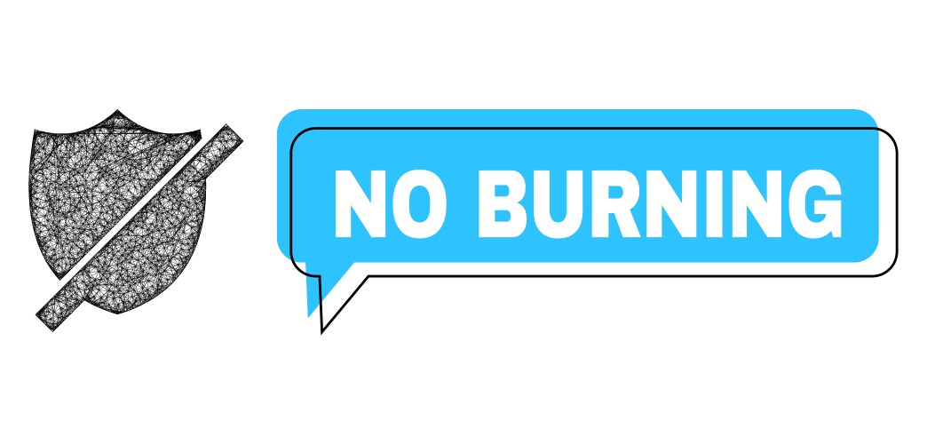 Shifted no burning conversation frame and net mesh vector image