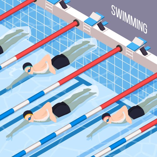 Swimmers in swimming pool Royalty Free Vector Image