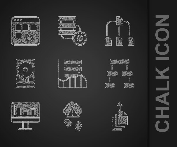 Set server data web hosting cloud hacking vector image