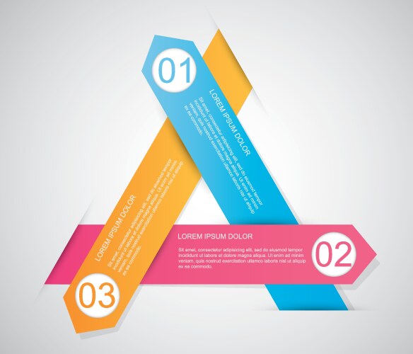 Infographic paper triangle template Royalty Free Vector
