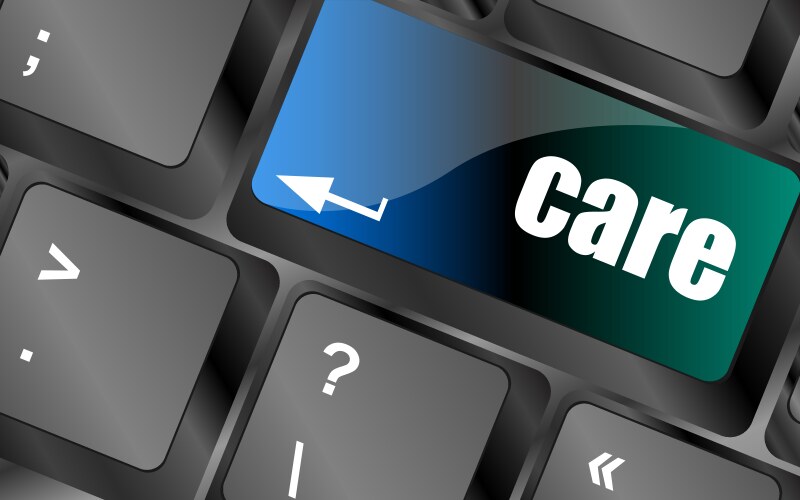 Care concept with key on computer keyboard keys vektorbild