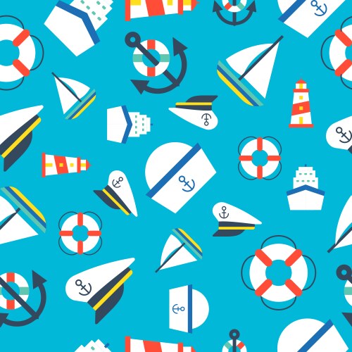 Nautical Seamless Pattern Vector Image