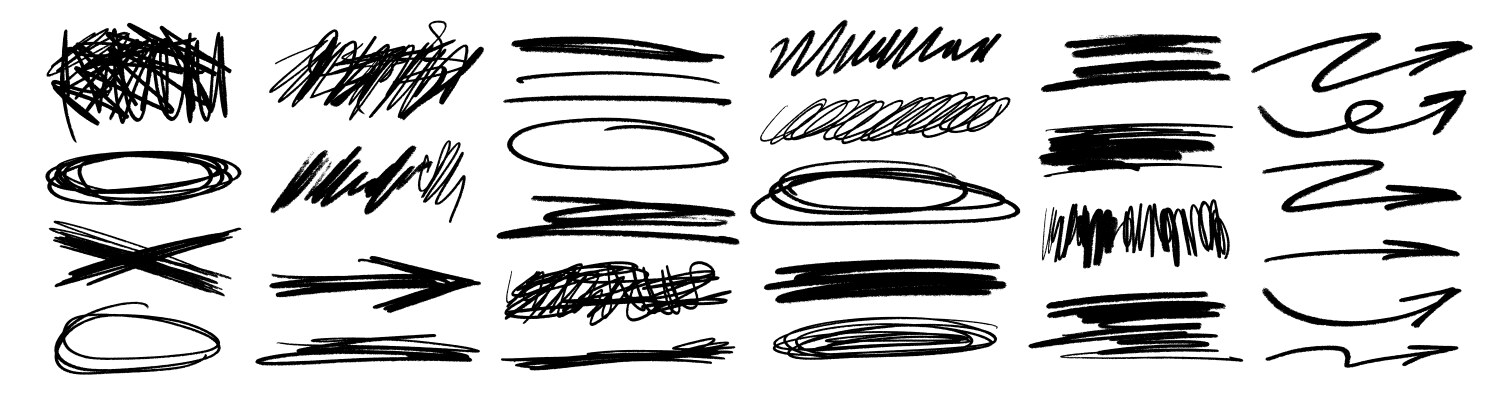 Grunge scrawls charcoal scribbles rough brush vector image