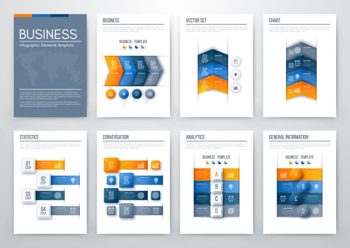 Templates infographics steps staircase Royalty Free Vector