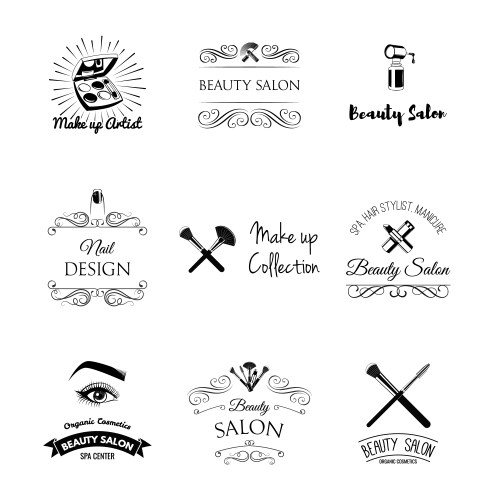 Vintage Beauty Elements Vector Image