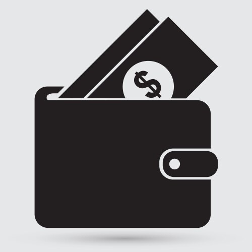 Wallet with cash Royalty Free Vector Image - VectorStock