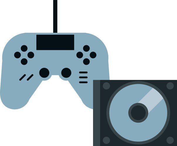 Compact disk device with video game control vector image