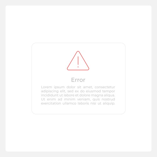 Error notification ui element template vektorbild