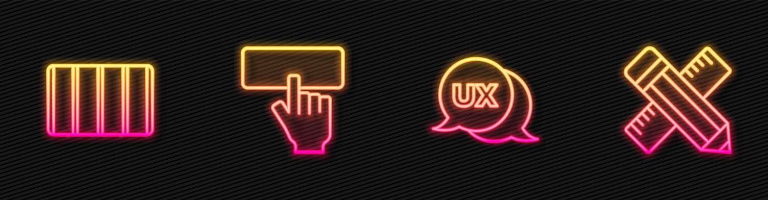Set line ui or ux design color palette guide vector image
