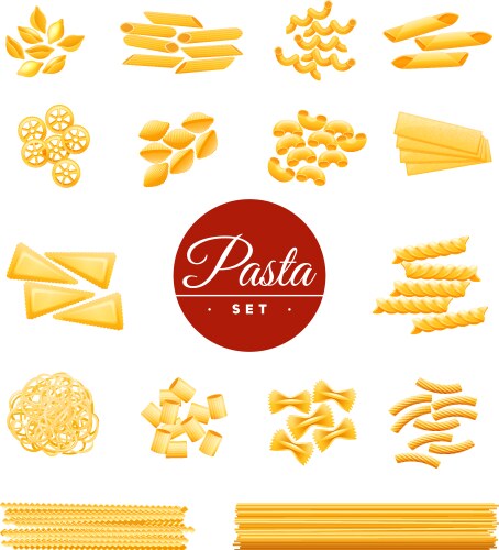 Realistic pasta template Royalty Free Vector Image