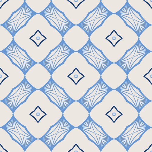 Vintage tile pattern seamless blue and white vector image