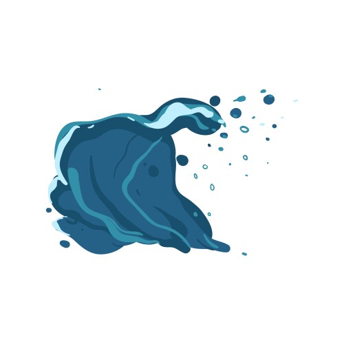Sea or ocean wave blue water splash flat Vector Image