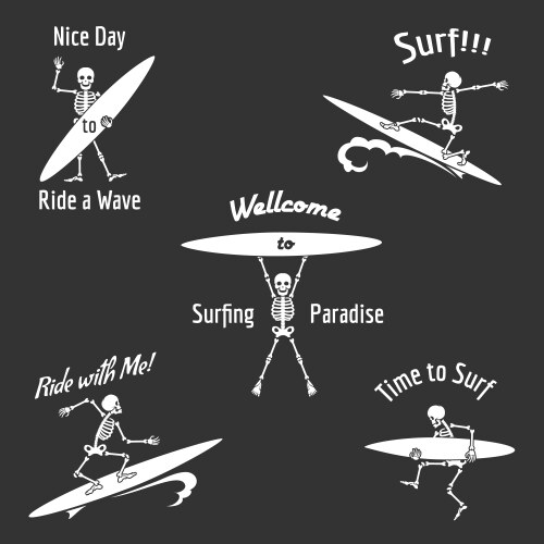 Surfer big wave retro poster Royalty Free Vector Image