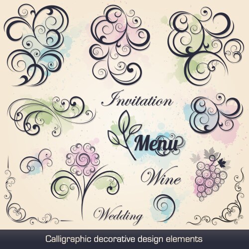 Calligraphic elements vintage Royalty Free Vector Image