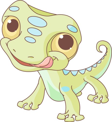 Cute Cartoon Lizard Vector Image