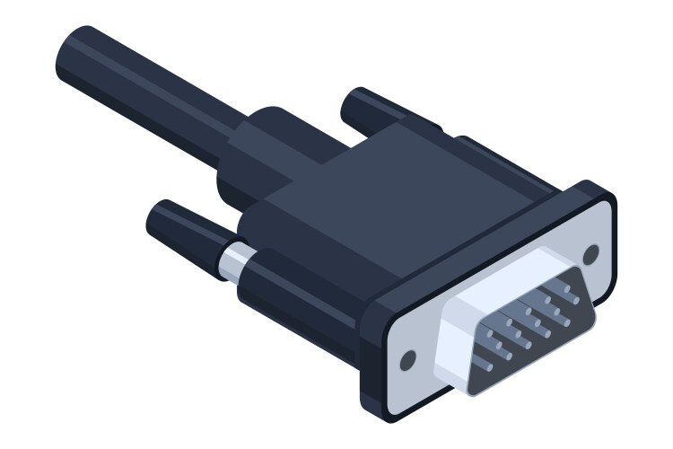 Isometric vga port video graphics array vector image