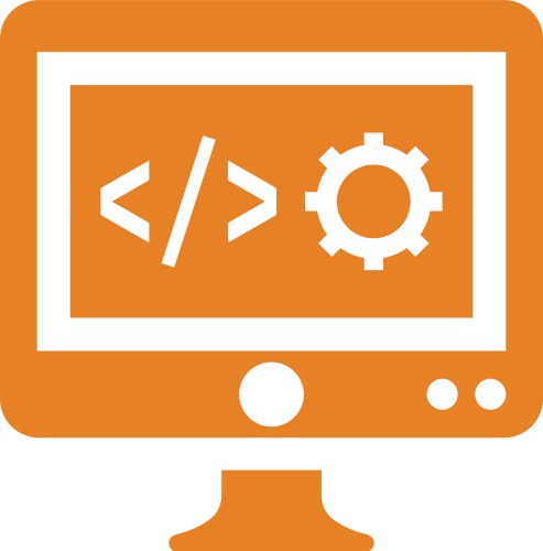 Custom coding developer programming icon orange vector image