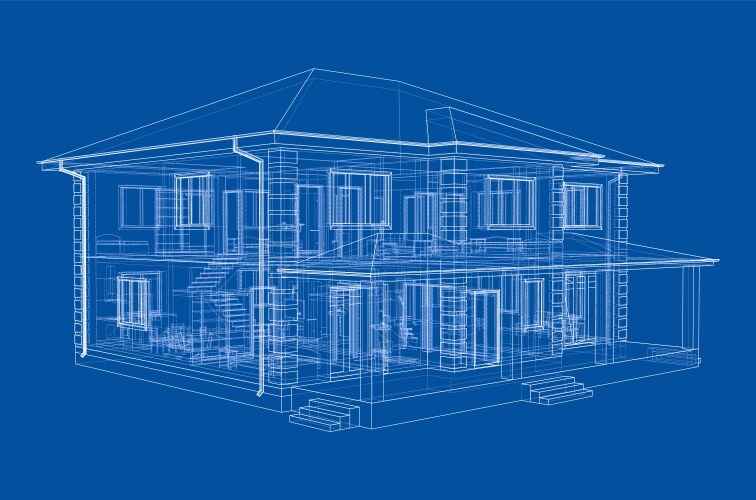 abstract sketch a house vector image