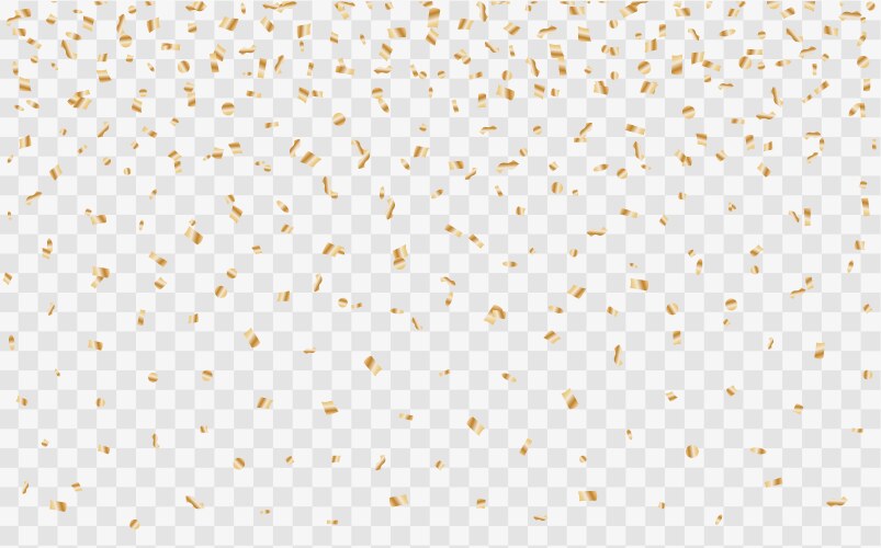 confetti golden and tiny falling on transparent vector image