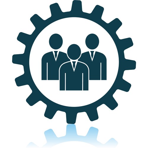 Teamwork competition icon simple style Royalty Free Vector